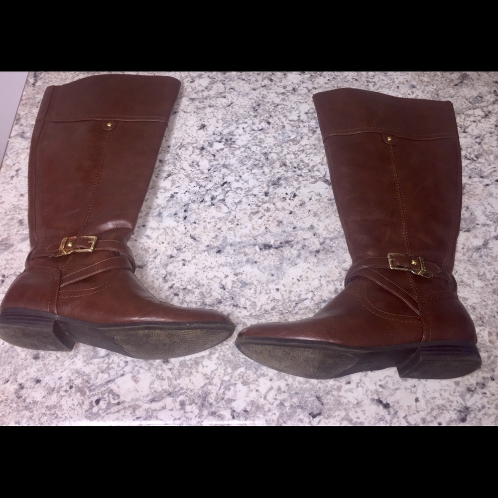 Brown Calf High 8.5M Zipper Boots.